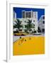 Yellow Taxi, South Beach, Miami Beach, Florida, USA-Sylvain Grandadam-Framed Photographic Print