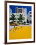 Yellow Taxi, South Beach, Miami Beach, Florida, USA-Sylvain Grandadam-Framed Photographic Print