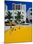 Yellow Taxi, South Beach, Miami Beach, Florida, USA-Sylvain Grandadam-Mounted Photographic Print