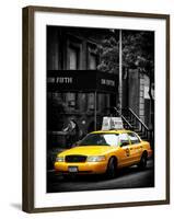 Yellow Taxis, 108 Fifth Avenue, Flatiron, Manhattan, New York City, Black and White Photography-Philippe Hugonnard-Framed Photographic Print