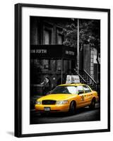 Yellow Taxis, 108 Fifth Avenue, Flatiron, Manhattan, New York City, Black and White Photography-Philippe Hugonnard-Framed Photographic Print