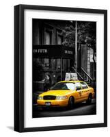 Yellow Taxis, 108 Fifth Avenue, Flatiron, Manhattan, New York City, Black and White Photography-Philippe Hugonnard-Framed Photographic Print