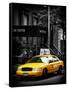 Yellow Taxis, 108 Fifth Avenue, Flatiron, Manhattan, New York City, Black and White Photography-Philippe Hugonnard-Framed Stretched Canvas