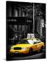 Yellow Taxis, 108 Fifth Avenue, Flatiron, Manhattan, New York City, Black and White Photography-Philippe Hugonnard-Stretched Canvas