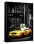 Yellow Taxis, 108 Fifth Avenue, Flatiron, Manhattan, New York City, Black and White Photography-Philippe Hugonnard-Framed Stretched Canvas