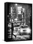 Yellow Taxis at Times Square during a Snowstorm by Night-Philippe Hugonnard-Framed Stretched Canvas