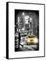 Yellow Taxis at Times Square during a Snowstorm by Night-Philippe Hugonnard-Framed Stretched Canvas