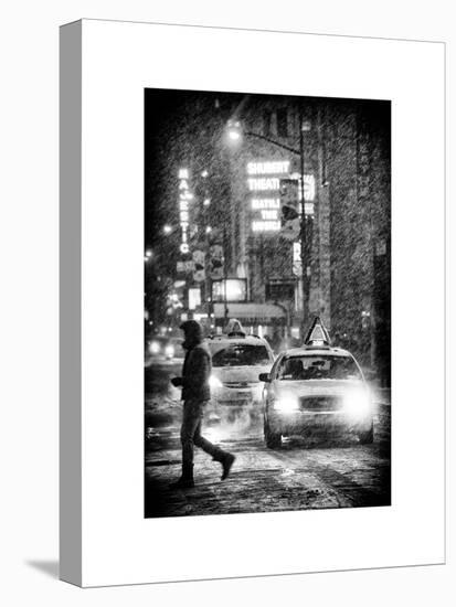Yellow Taxis at Times Square during a Snowstorm by Night-Philippe Hugonnard-Stretched Canvas