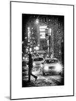 Yellow Taxis at Times Square during a Snowstorm by Night-Philippe Hugonnard-Mounted Art Print