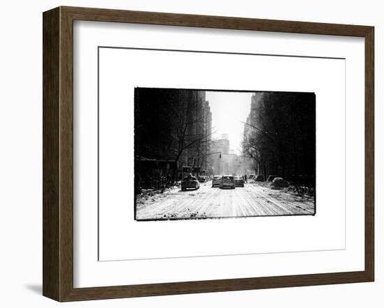 Yellow Taxis on Fifth Avenue Snow in Manhattan-Philippe Hugonnard-Framed Art Print