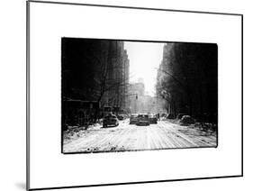 Yellow Taxis on Fifth Avenue Snow in Manhattan-Philippe Hugonnard-Mounted Art Print