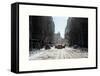 Yellow Taxis on Fifth Avenue Snow in Manhattan-Philippe Hugonnard-Framed Stretched Canvas