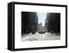 Yellow Taxis on Fifth Avenue Snow in Manhattan-Philippe Hugonnard-Framed Stretched Canvas