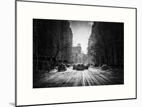 Yellow Taxis on Fifth Avenue Snow in Manhattan-Philippe Hugonnard-Mounted Art Print