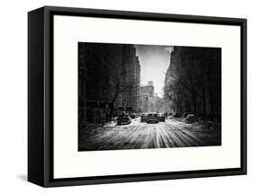 Yellow Taxis on Fifth Avenue Snow in Manhattan-Philippe Hugonnard-Framed Stretched Canvas