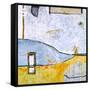 Yellow telephone booth-Hyunah Kim-Framed Stretched Canvas