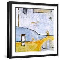 Yellow telephone booth-Hyunah Kim-Framed Art Print