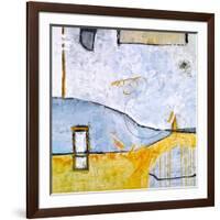 Yellow telephone booth-Hyunah Kim-Framed Art Print