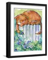 Yellow Tiger Tabby Cat with Mouse-sylvia pimental-Framed Art Print