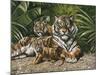Yellow Tiger with Cubs-unknown Ampel-Mounted Art Print