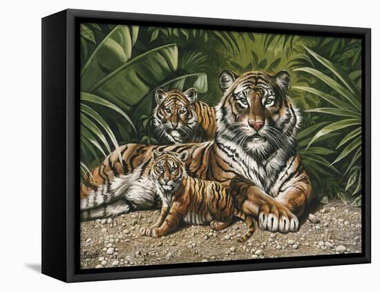 Yellow Tiger with Cubs-unknown Ampel-Framed Stretched Canvas