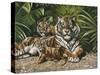 Yellow Tiger with Cubs-unknown Ampel-Stretched Canvas