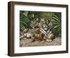 Yellow Tiger with Cubs-unknown Ampel-Framed Art Print