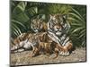 Yellow Tiger with Cubs-unknown Ampel-Mounted Art Print