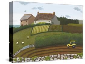 Yellow Tractor and Sheep-Sophie Harding-Stretched Canvas