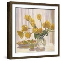 Yellow Tulips and Apples-Valeriy Chuikov-Framed Giclee Print