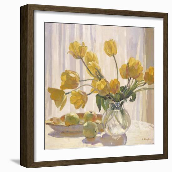 Yellow Tulips and Apples-Valeriy Chuikov-Framed Giclee Print