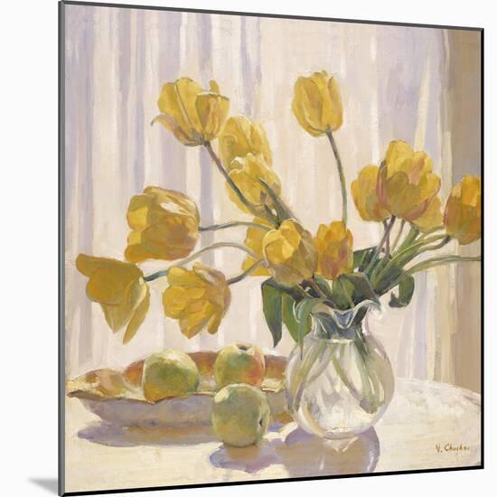 Yellow Tulips and Apples-Valeriy Chuikov-Mounted Giclee Print