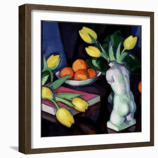 Yellow Tulips and Statuette-Samuel John Peploe-Framed Giclee Print