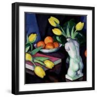 Yellow Tulips and Statuette-Samuel John Peploe-Framed Giclee Print