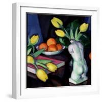 Yellow Tulips and Statuette-Samuel John Peploe-Framed Giclee Print