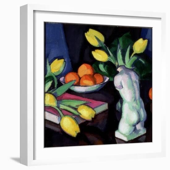 Yellow Tulips and Statuette-Samuel John Peploe-Framed Giclee Print