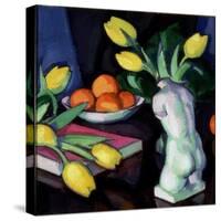 Yellow Tulips and Statuette-Samuel John Peploe-Stretched Canvas