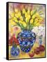 Yellow Tulips in a Blue and Gold Pot-Lorraine Platt-Framed Stretched Canvas