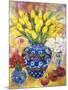 Yellow Tulips in a Blue and Gold Pot-Lorraine Platt-Mounted Giclee Print