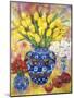 Yellow Tulips in a Blue and Gold Pot-Lorraine Platt-Mounted Giclee Print