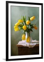 Yellow Tulips in a Vase-null-Framed Premium Giclee Print