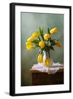 Yellow Tulips in a Vase-null-Framed Art Print