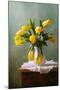 Yellow Tulips in a Vase-null-Mounted Art Print