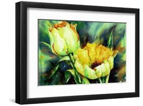 Yellow Tulips-Hanneke Floor-Framed Art Print