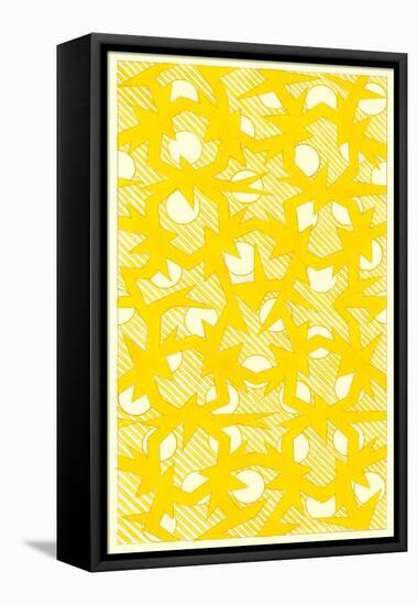 Yellow Walpaper Pattern-null-Framed Stretched Canvas