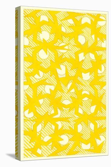 Yellow Walpaper Pattern-null-Stretched Canvas