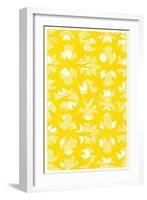 Yellow Walpaper Pattern-null-Framed Art Print