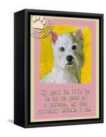 Yellow Westie-Cathy Cute-Framed Stretched Canvas