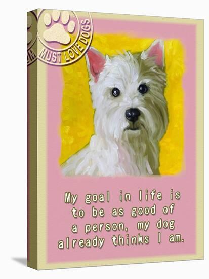 Yellow Westie-Cathy Cute-Stretched Canvas