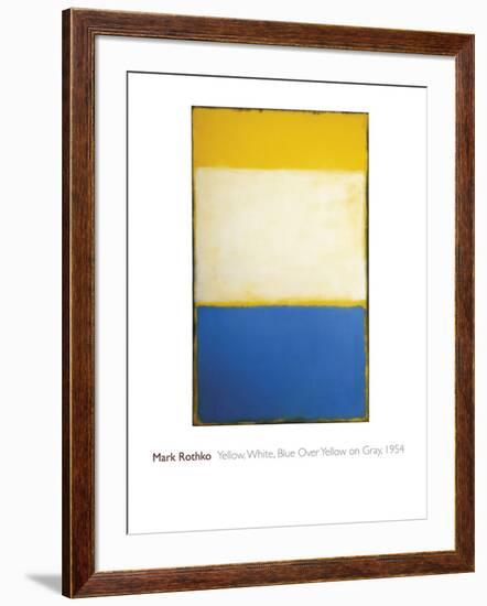 Yellow, White, Blue Over Yellow on Gray, 1954-Mark Rothko-Framed Giclee Print